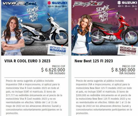Ofertas de Carros, Motos y Repuestos en Villavicencio | Promociones Suzuki de Suzuki | 1/5/2022 - 31/5/2022