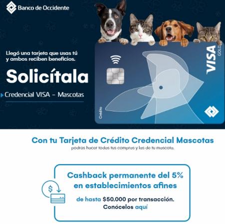 Ofertas de Bancos y Seguros en Soacha | Credencial Mascotas de Banco de Occidente | 16/2/2022 - 31/7/2022