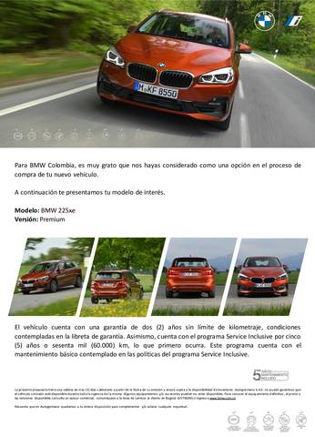 Catálogo BMW en Ibagué | BMW Serie 2 225xe 2022 | 9/11/2021 - 31/12/2022