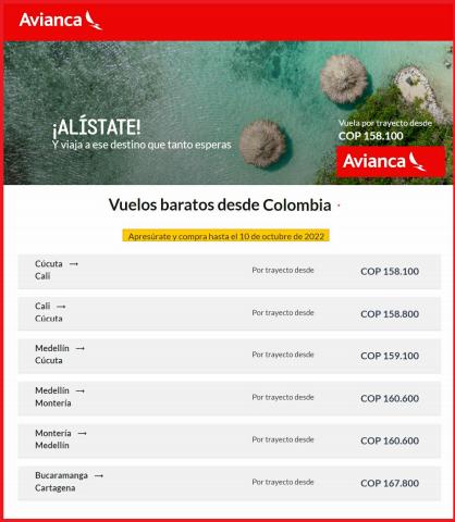 Ofertas de Viajes en Barranquilla | Vuelos baratos de Avianca | 5/10/2022 - 10/10/2022