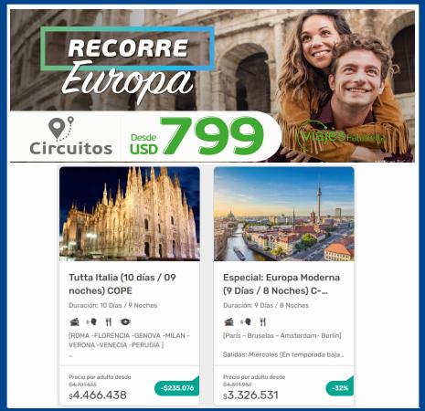 Ofertas de Viajes en Chía | Recorre Europa de Viajes Falabella | 13/8/2022 - 22/8/2022