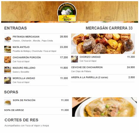 Ofertas de Restaurantes en Bucaramanga | Menú Cra.33 de Mercagán Parrilla | 18/5/2022 - 30/9/2022