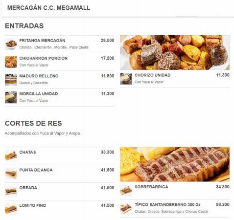 Ofertas de Restaurantes en Barrancabermeja | Menú C.C. MegaMall de Mercagán Parrilla | 26/7/2022 - 2/1/2023
