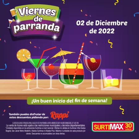 Catálogo Surtimax en Rionegro Antioquia | Viernes de Parranda 2  Diciembre | 5/12/2022 - 8/12/2022