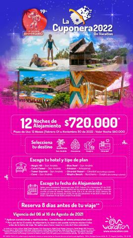 Ofertas de Viajes en Rionegro Antioquia | La Cuponera 2022 de On Vacation | 3/5/2022 - 30/11/2022