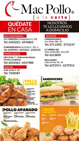 Ofertas de Restaurantes en Rionegro Antioquia | MacPollo a la Carta de MacPollo | 20/9/2021 - 31/7/2022