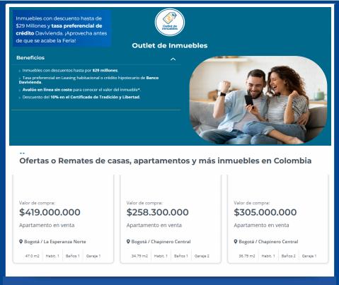 Ofertas de Bancos y Seguros en Corozal | Oulet de Inmuebles de Davivienda | 4/8/2022 - 31/8/2022