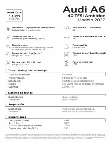 Catálogo Audi | Audi A6 40 TFSI Ambition | 2/5/2022 - 31/5/2022