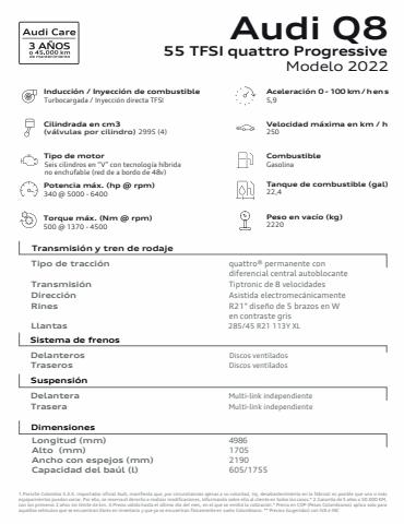 Catálogo Audi en Medellín | Audi Q8 55 TFSI Progressive MY 2022 | 2/5/2022 - 31/5/2022