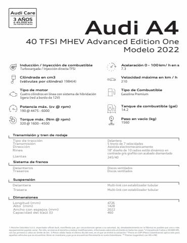 Catálogo Audi | Audi A4 40 TFSI 190hp ST Edition One | 1/6/2022 - 1/6/2023