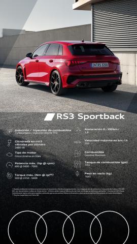 Catálogo Audi en Bogotá | Audi RS3 Sportback TFSI quattro MY2022 | 6/6/2022 - 6/6/2023