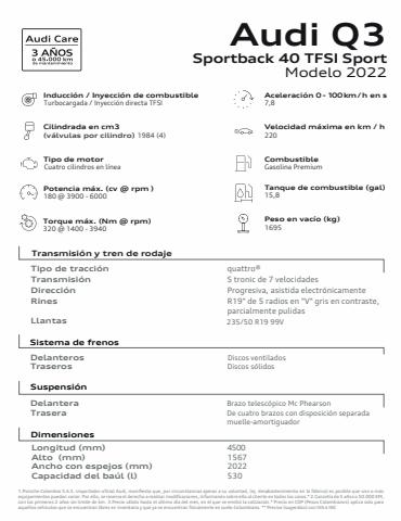 Catálogo Audi en Bogotá | Audi Q3 Sportback 40 TFSI Sport | 6/7/2022 - 6/7/2023