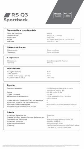 Catálogo Audi en Barranquilla | Audi RS Q3 Sportback TFSI ST quattro | 24/5/2023 - 24/5/2024
