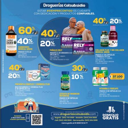 Ofertas de Farmacias, Droguerías y Ópticas en Dosquebradas | Descuentos de Droguerías Colsubsidio | 10/8/2022 - 31/8/2022