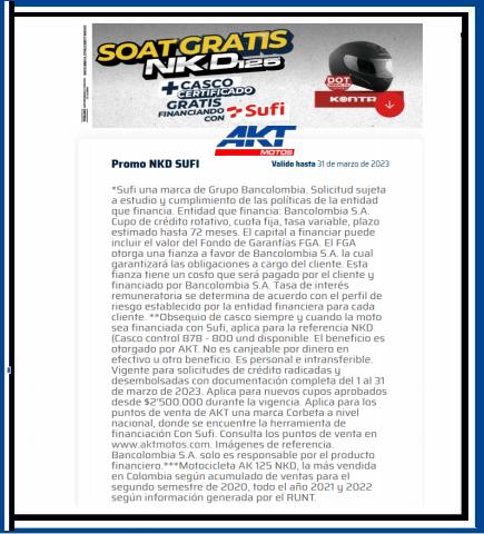 Catálogo AKT | Soat Gratis + Casco Certificado | 19/3/2023 - 31/3/2023