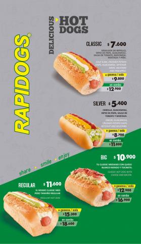 Ofertas de Restaurantes en Bello | Menú Rapidogs de Rapidogs | 18/5/2022 - 30/9/2022