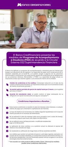 Catálogo Credifinanciera en Valledupar | Programa de Acompañamiento a Deudores | 8/3/2021 - 15/7/2021