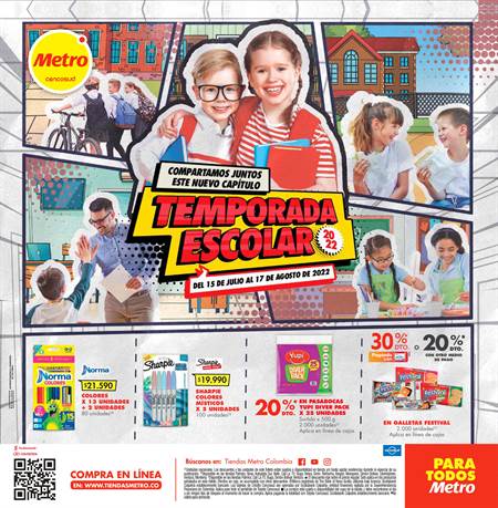 Ofertas de Supermercados en Popayán | TEMPORADA ESCOLAR de Metro | 15/7/2022 - 17/8/2022