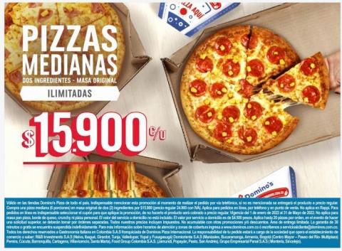 Ofertas de Restaurantes en Cartago | Aprocecha Pizzas Medianas  a $15.900 de Domino's Pizza | 19/1/2022 - 31/5/2022