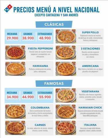 Ofertas de Restaurantes en Girardota | Menú Irresistible de Domino's Pizza | 4/2/2022 - 30/7/2022