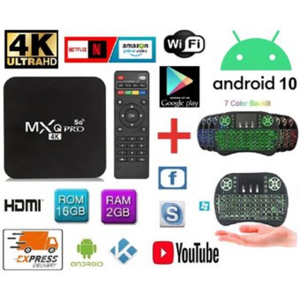 Oferta de CONVERTIDOR SMART TV 4K BOX DD 16 GB RAM 2GB Android 10 + Mini Teclado por $139900