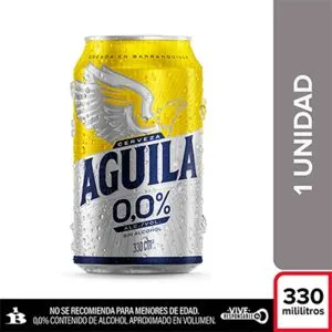 Oferta de Cerveza Aguila Cero Lata x 330 cm3 por $1950 en MegaTiendas