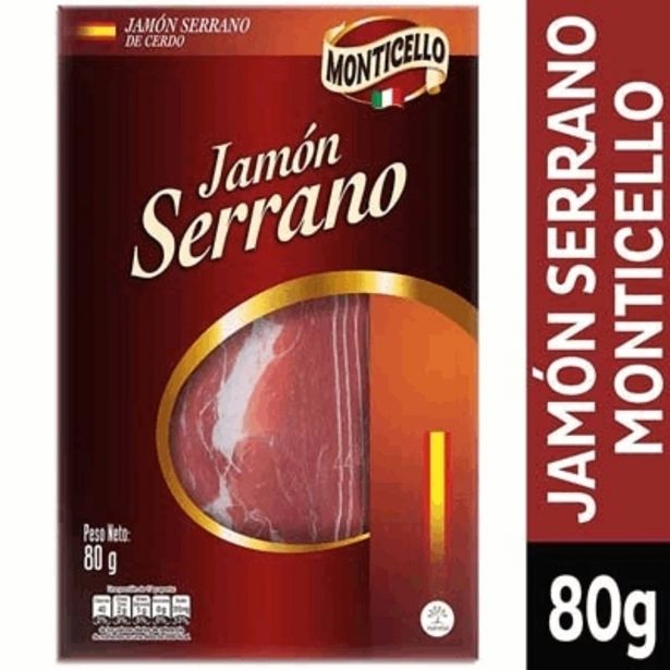 Oferta de Jamón Serrano Monticello x 80 g por $17200
