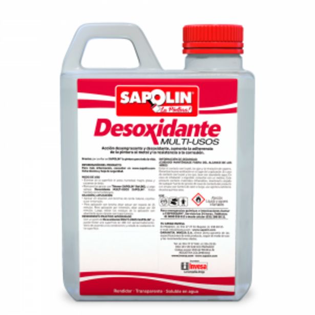 Oferta de El DESOXIDANTE MULTIUSOS SAPOLÍN es un producto en estado líquido usado para el tratamiento de láminas metálicas. por $10300 en Sapolin