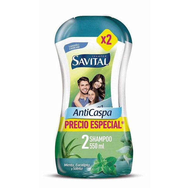 Oferta de Shampoo Savital 2x550ml Anticaspa Precio Especial por $24900