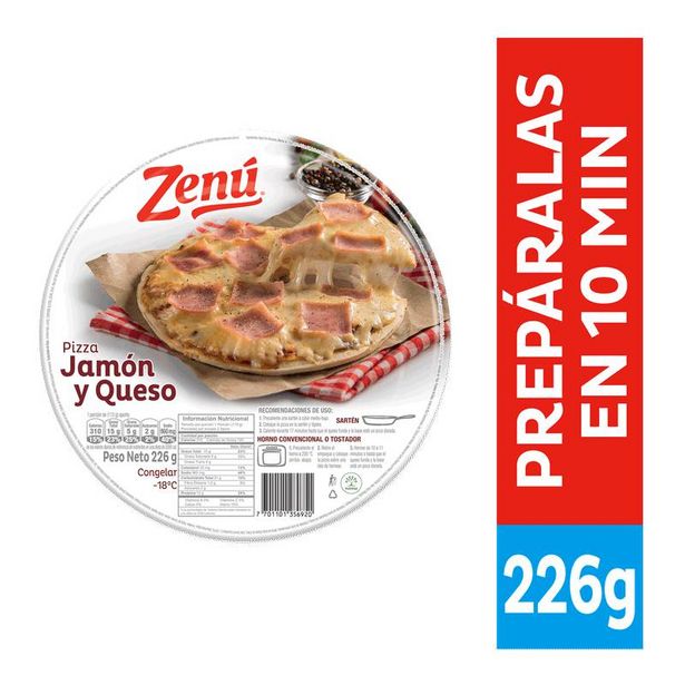 Oferta de Pizza Zenu X226g Jamon Y Queso por $10500