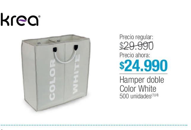 Oferta de Hamper doble Color White por $24990