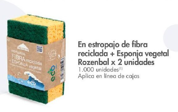 Oferta de Estropajo de fibra reciclada+ esponja vegetal Rozenbal 2und por 