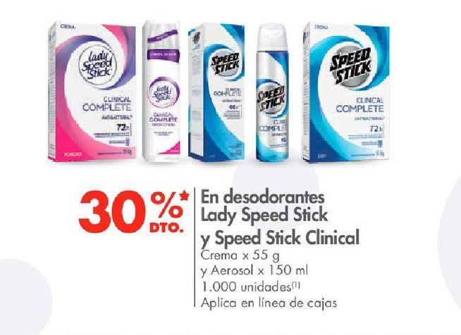 Oferta de Desodorante lady speed stick y speed stick clinical por 