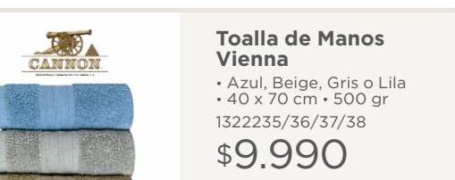 Oferta de Toalla de manos Vienna por $9990