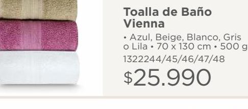 Oferta de Toalla de baño Vienna por $25990