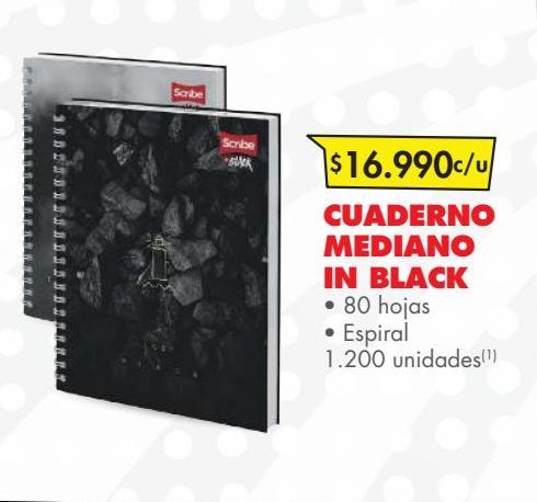 Oferta de Cuaderno mediano in black por $16990