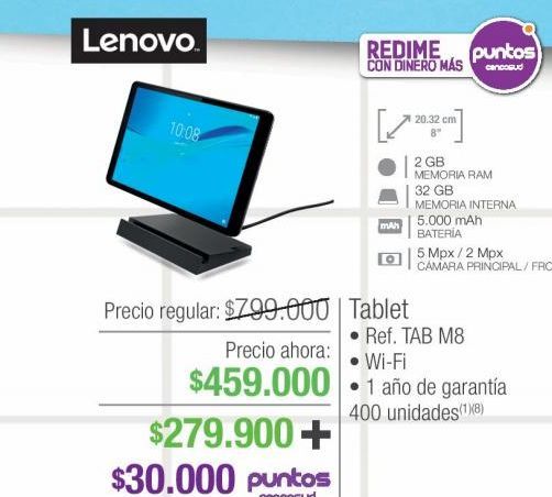 Oferta de Tablet Lenovo por $459000