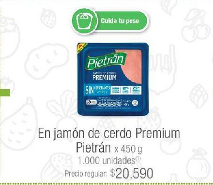 Oferta de Jamón de cerdo Pietran premium por $20590
