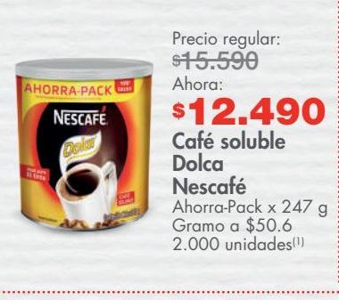 Oferta de Café soluble Dolca Nescafé por $12490
