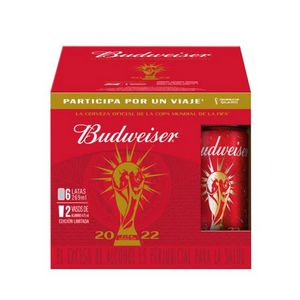 Oferta de Cerveza Budweiser*1614ml*6 Unidades Lata Mundial por $47300 en MercaMío