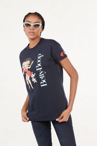 Oferta de Camiseta azul intenso cuello redondo con estampados de Betty Boop por $34900 en Koaj