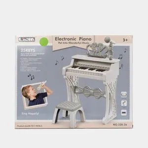Oferta de Piano electrónico infantil con micrófono y silla beige por $199900 en Panamericana
