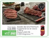 Oferta de Asado de tira Premium Cuisine & Co al vacío x 500 g por $17990 en Jumbo