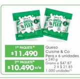 Oferta de Queso Cuisine & Co Pera x 6 unidades por $11490 en Jumbo