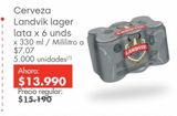 Oferta de Cerveza Landvik lager lata x 6 unds por $13990 en Metro