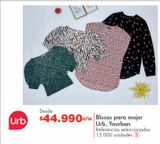 Oferta de Blusas para mujer urb, Youban por $990 en Metro