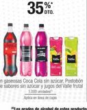 Oferta de En gaseosas Coca Cola sin azúcar, Postobón de sabores sin azúcar y jugos del Valle fruta en Jumbo