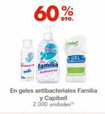 Oferta de Geles antibacteriales Familia y Capibell en Metro