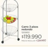 Oferta de Carro 3 Pisos Redondo  por $119990 en Easy