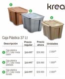 Oferta de Caja plástica 37 L color metal cobre  por $39990 en Jumbo